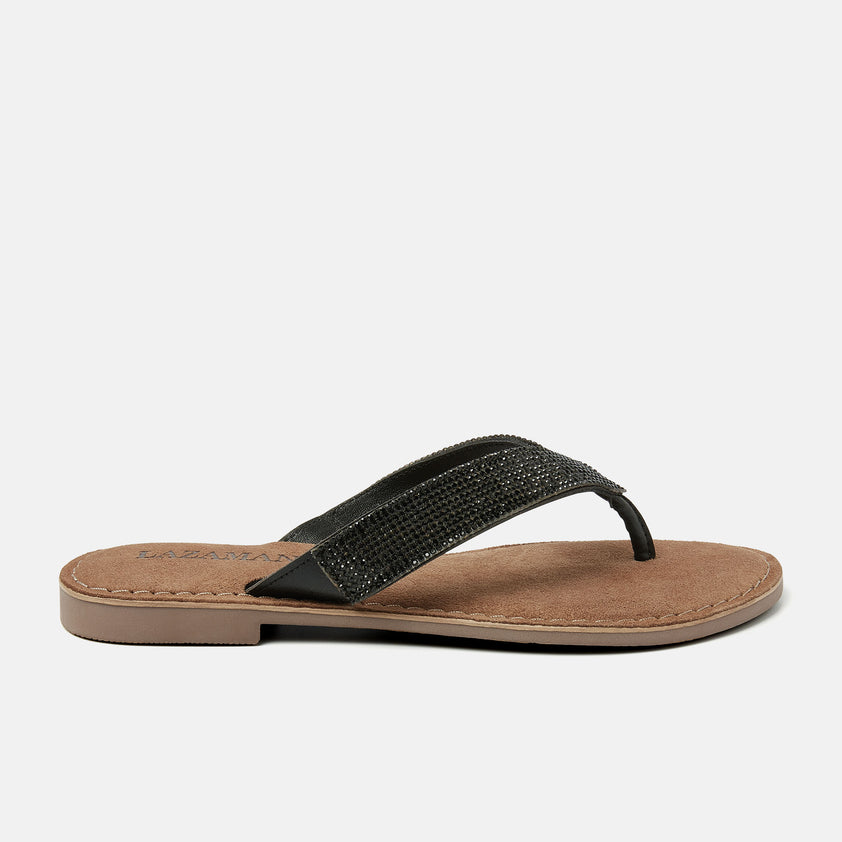 Ilja Leren Dames Slippers Black