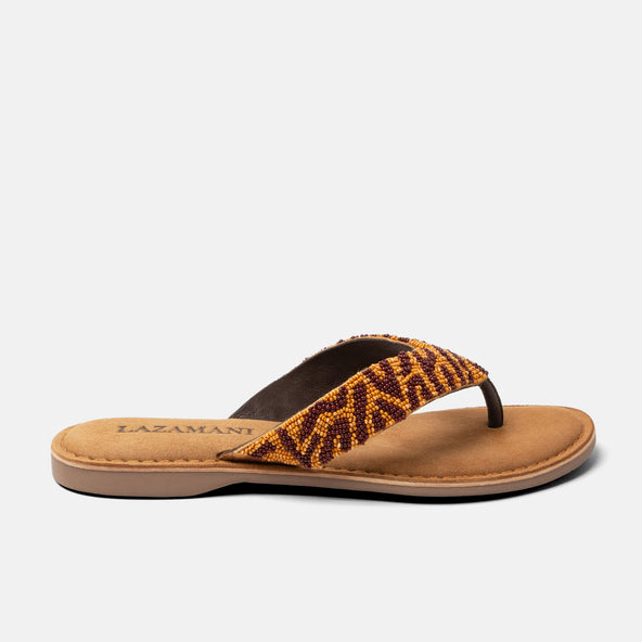 Ebba Dames Slippers Leer Brown