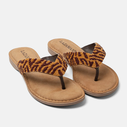 Ebba Dames Slippers Leer Brown