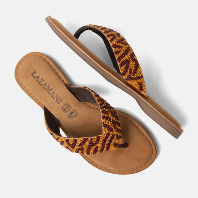 Ebba Dames Slippers Leer Brown