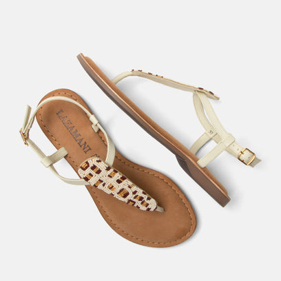Suvi Dames Sandalen Leer Offwhite