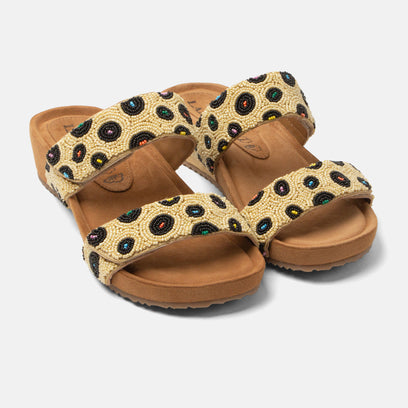 Ellie Dames Slippers Leer Beige