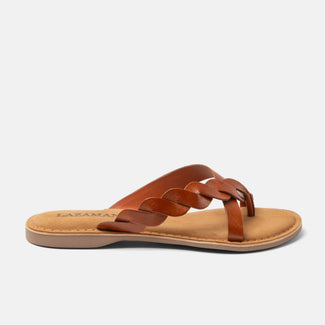 Avi Dames Teenslippers Leer Tan