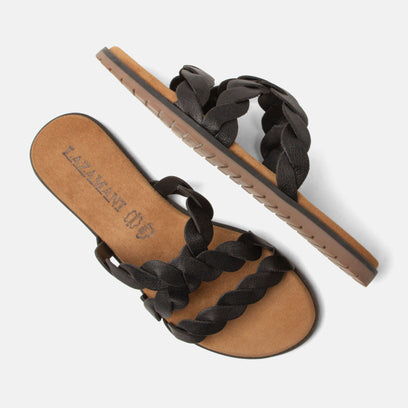 Edsi Dames Slippers Leer Black