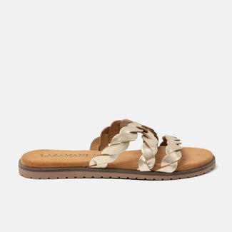 Edsi Dames Slippers Leer Gold