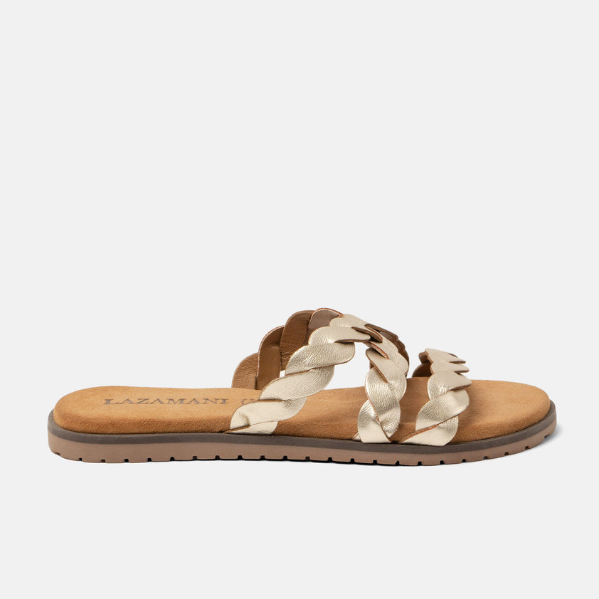 Edsi Dames Slippers Leer Gold