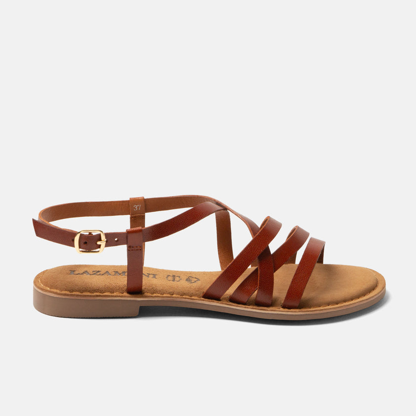 Zuza Dames Sandalen Leer Tan