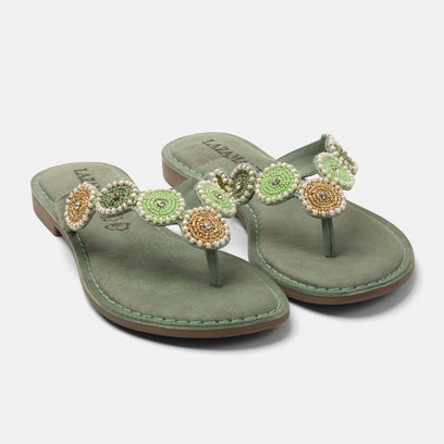 Loua Dames Teenslippers Suede Mint