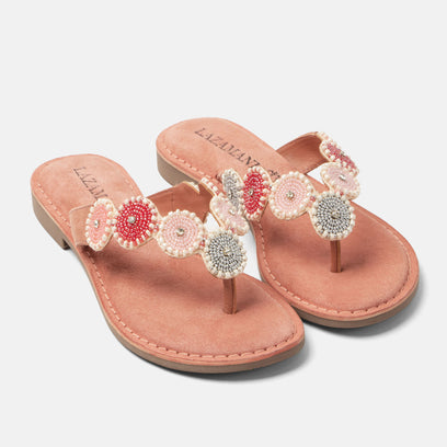 Loua Dames Teenslippers Suede Pink