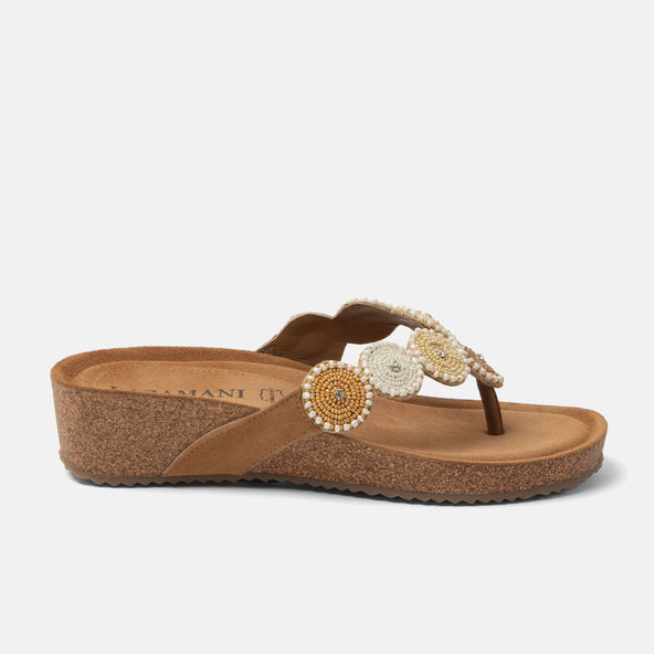 Mare Dames Teenslippers Suede Beige