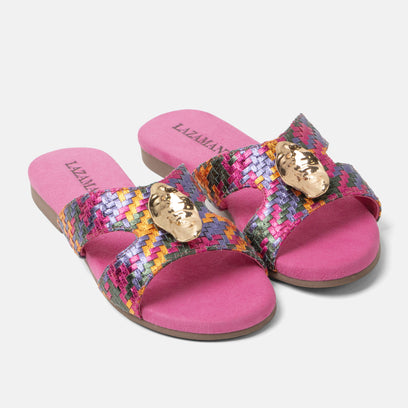Hailey Dames Slippers Leer Fuxia