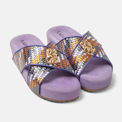 Lizzy Dames Slippers Leer Lilac