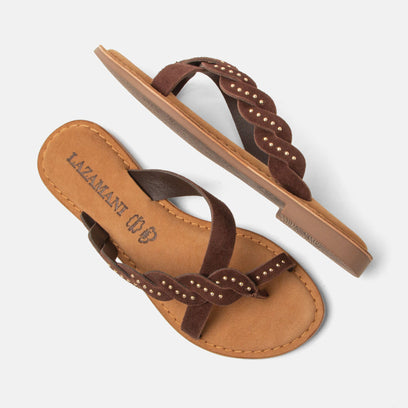 Lena Dames Slippers Suede Brown