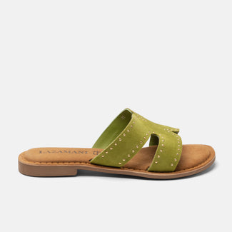 Lina Dames Slippers Suede Green