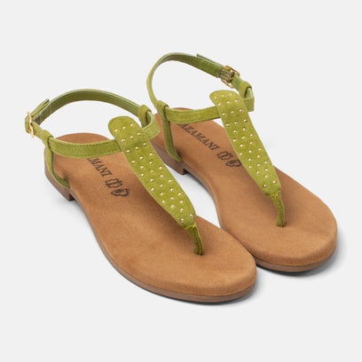 Minu Dames Sandalen Suede Green