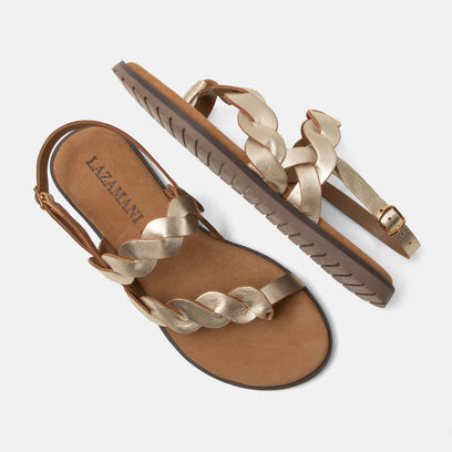 Jona Dames Sandalen Leer Gold