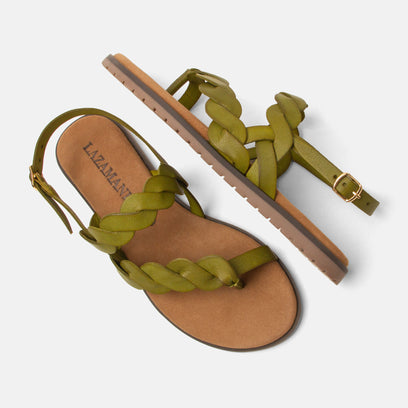 Jona Dames Sandalen Leer Green