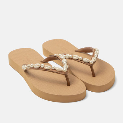 Whitsundays Beach Dames Slippers Beige