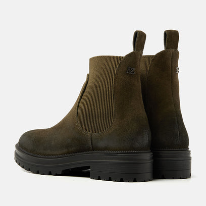 Beau Dames Chelsea Boots Suede Khaki