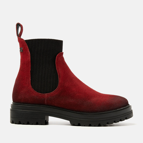 Beau Dames Chelsea Boots Suede Red