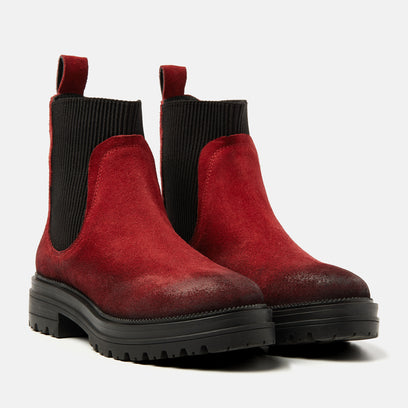 Beau Dames Chelsea Boots Suede Red