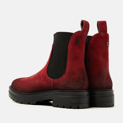 Beau Dames Chelsea Boots Suede Red