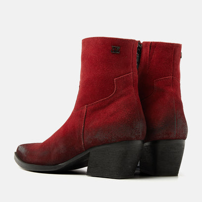 Alix Dames Enkellaarsjes Suede Red