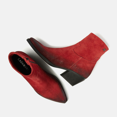 Alix Dames Enkellaarsjes Suede Red