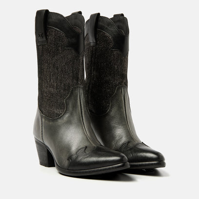 Céline Dames Cowboy Laarzen Leer Pewter