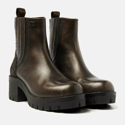 Fey Dames Chelsea Boots Leer Bronze