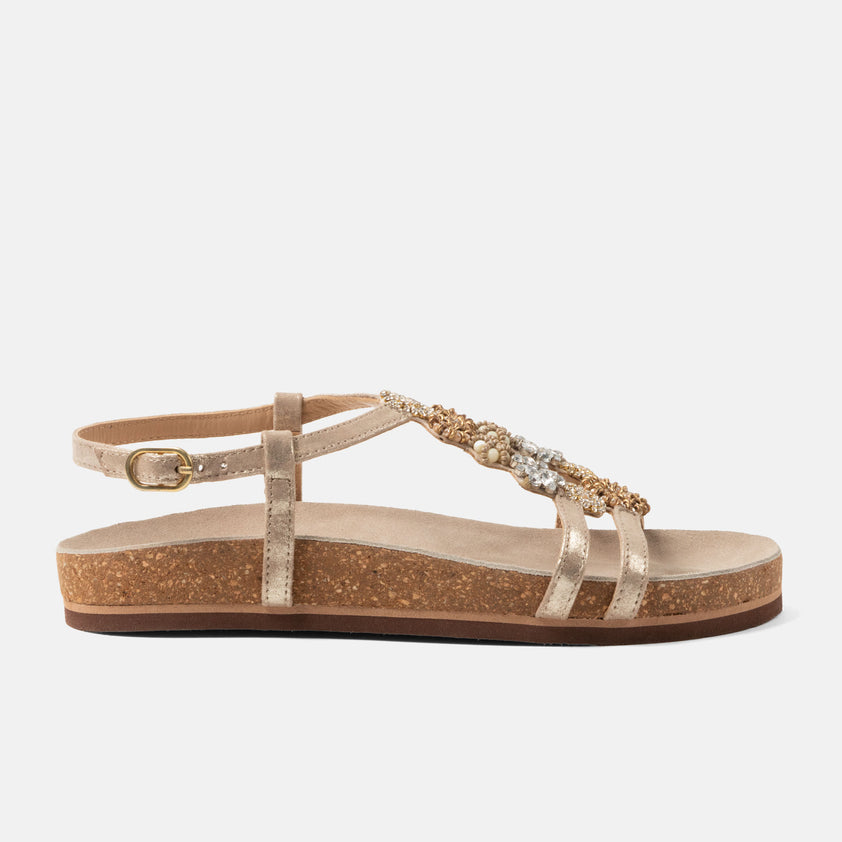 Fonda Dames Sandalen Leer Biscuit