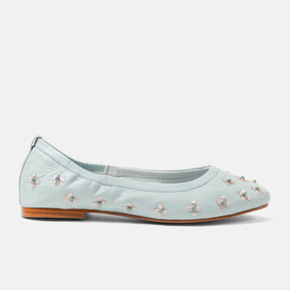 Gracia Dames Ballerina’s Leer Blue