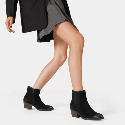 Annie Dames Enkellaarsjes Suede Black