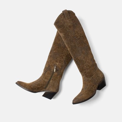 Adaline Dames Laarzen Suede Khaki