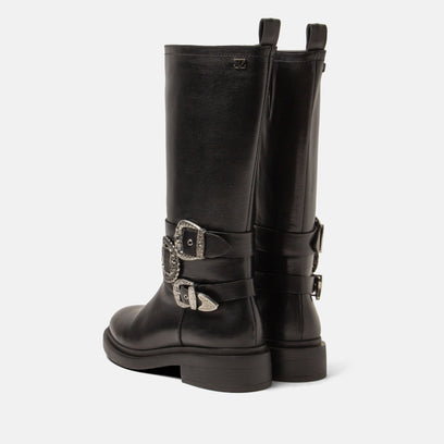 Clover Dames Laarzen Leer Black