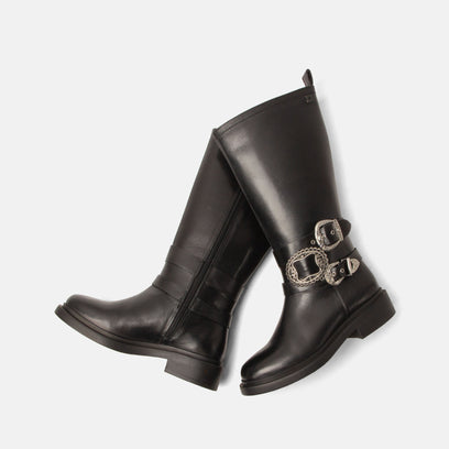 Clover Dames Laarzen Leer Black