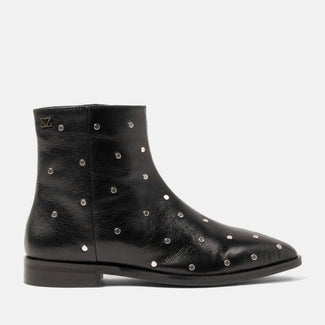 Dana Dames Enkellaarsjes Leer Black