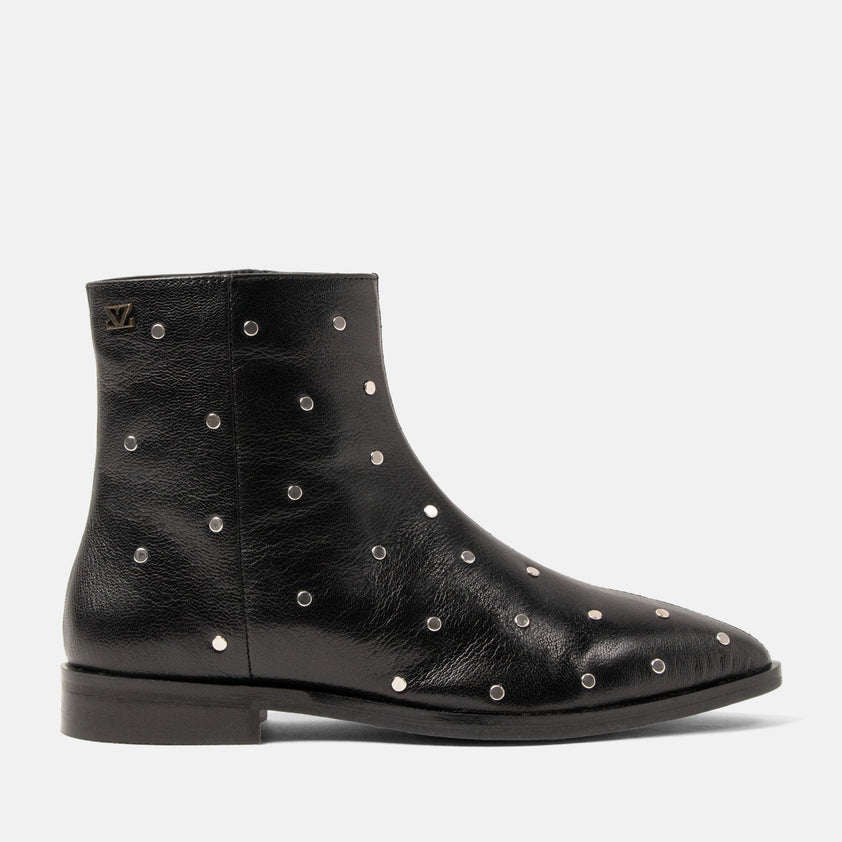 Dana Dames Enkellaarsjes Leer Black