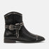 Zora Dames Enkellaarsjes Leer Black
