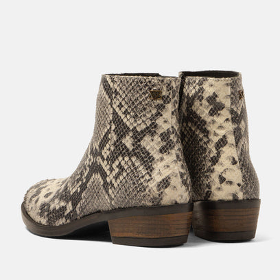 Beverly Dames Enkellaarsjes Leer Offwhite