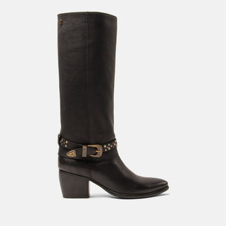 Jet Dames Laarzen Leer Black