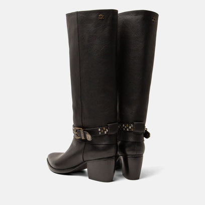 Jet Dames Laarzen Leer Black