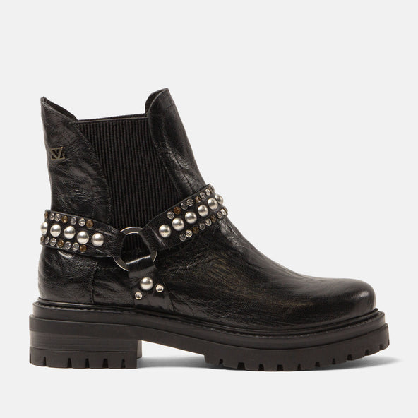 Jagger Dames Chelsea Boots Leer Black
