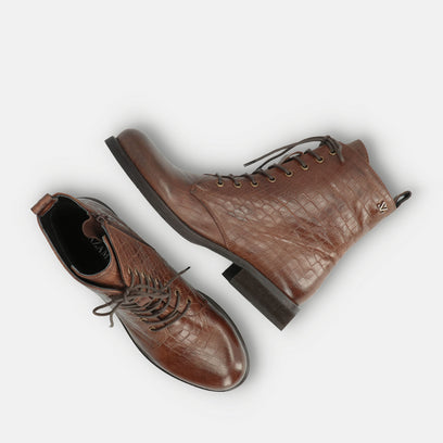 Nella Dames Veterboots Leer Brown