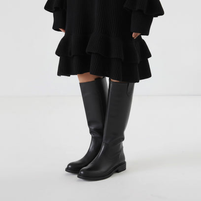 Uma Dames Laarzen Leer Black