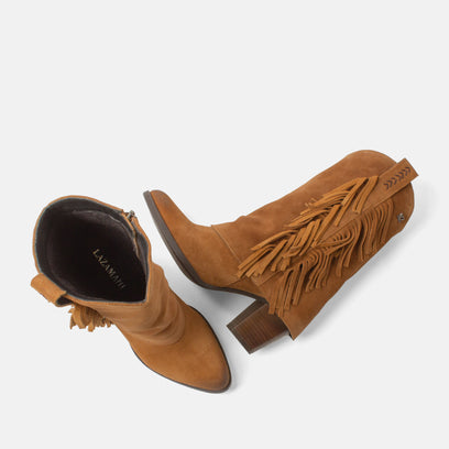Emi Dames Laarzen Suede Cognac