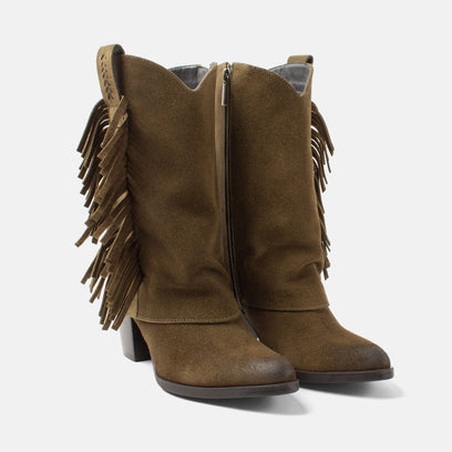 Emi Dames Laarzen Suede Khaki