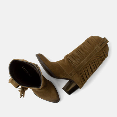 Emi Dames Laarzen Suede Khaki