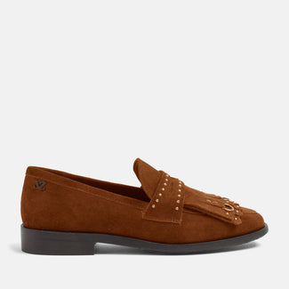 Suus Dames Loafers Suede Cognac