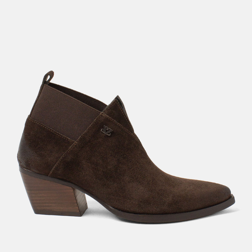 Britt Dames Enkellaarsjes Suede Brown